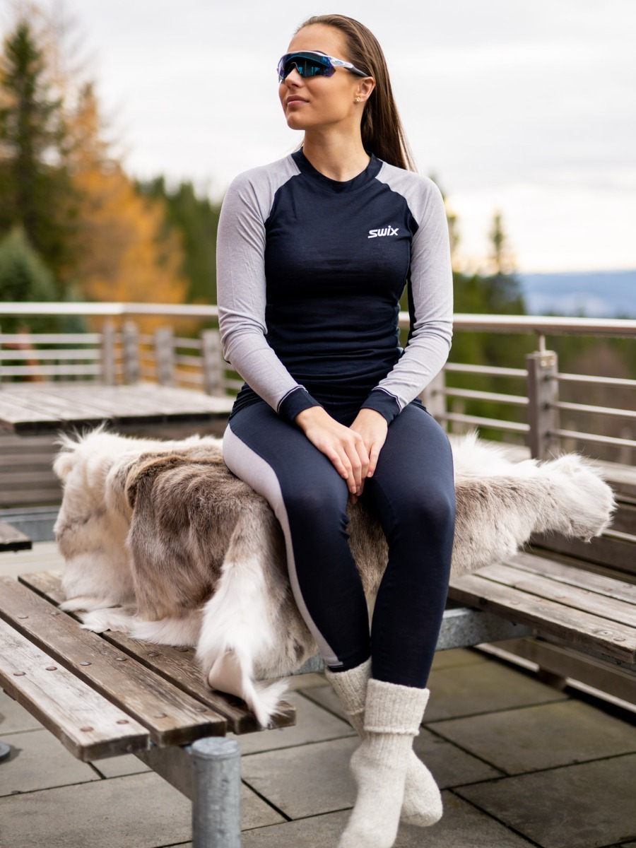 Swix Aspire Wool Blend LS Navy/ Bluse sea