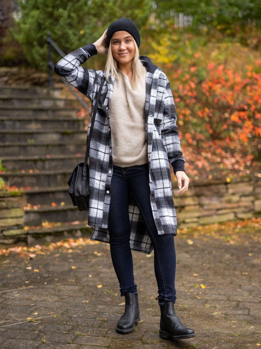 Johaug Lumber Check Shirt Jacket White