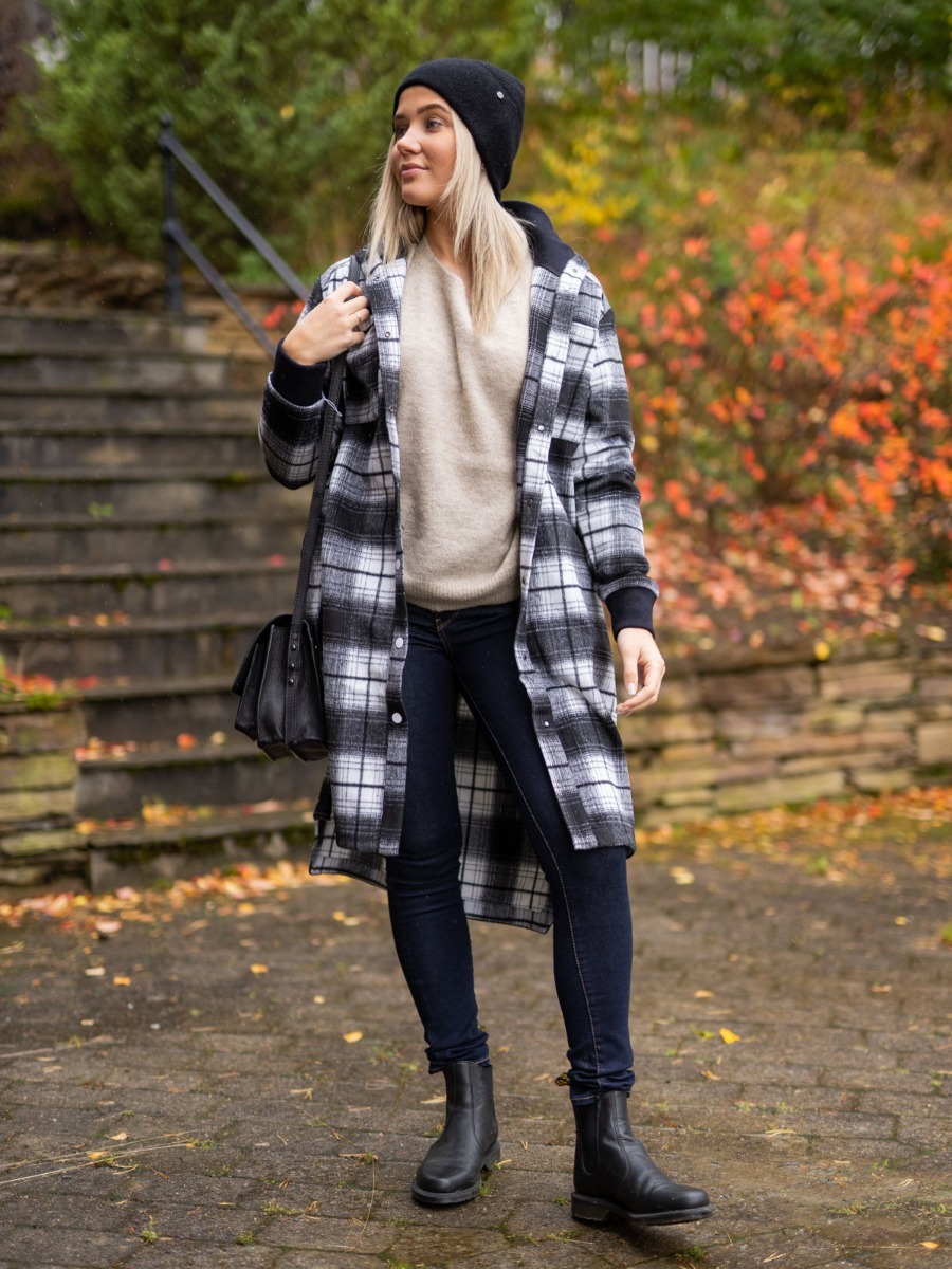 Johaug Lumber Check Shirt Jacket White