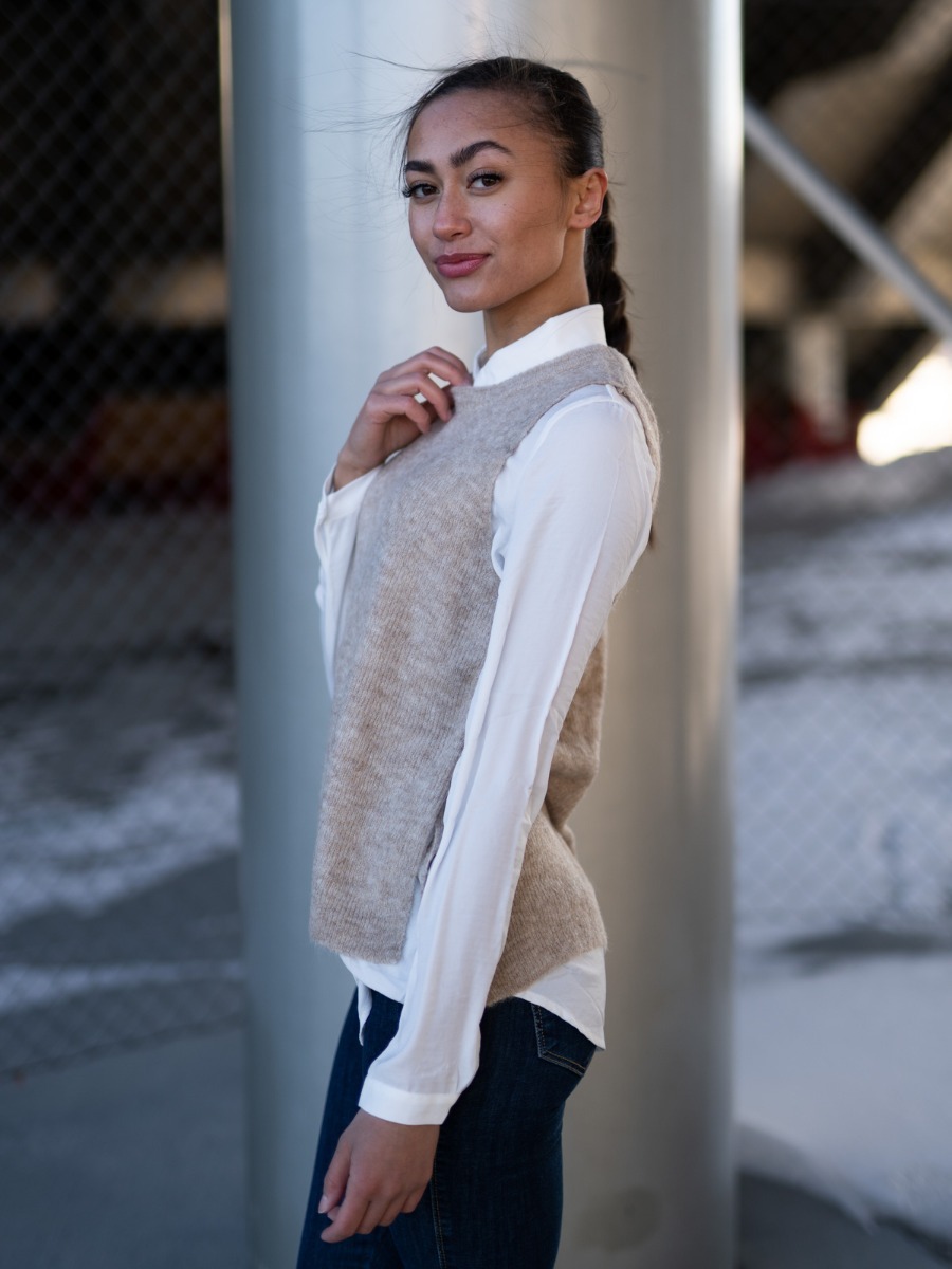 Ichi Jordan Vest Oatmeal Melange