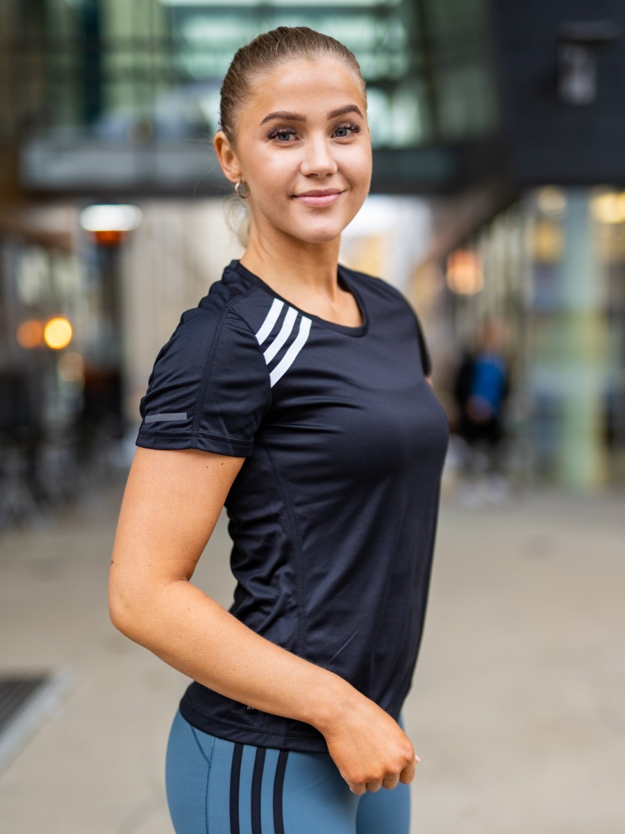 adidas Run It Tee 3 Stripes Black