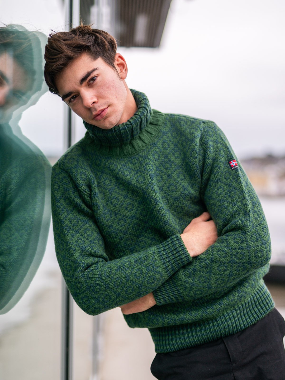 Devold Svalbard Sweater High Neck Forest/ wood