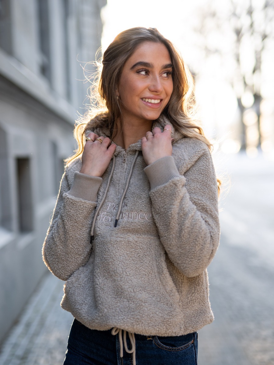 Peak Performance Original Pile Half Zip Hood Celsian Beige