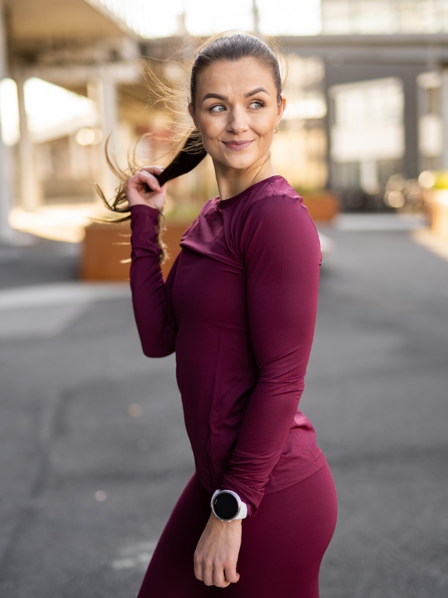 Nike Pro LS Dark Beetroot/ Black