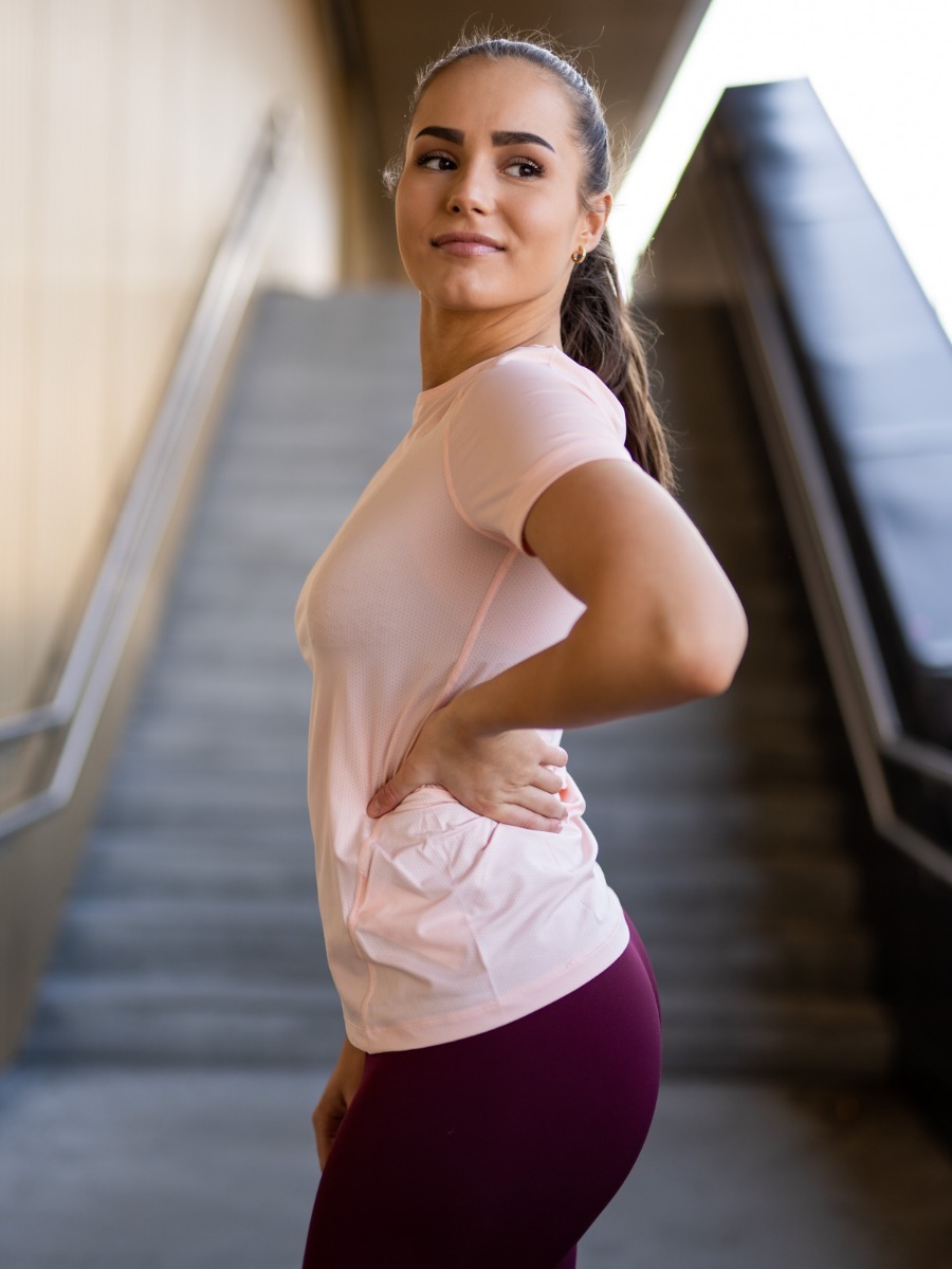 Nike Pro 365 Top Short Sleeve Essential Washed Coral/ White