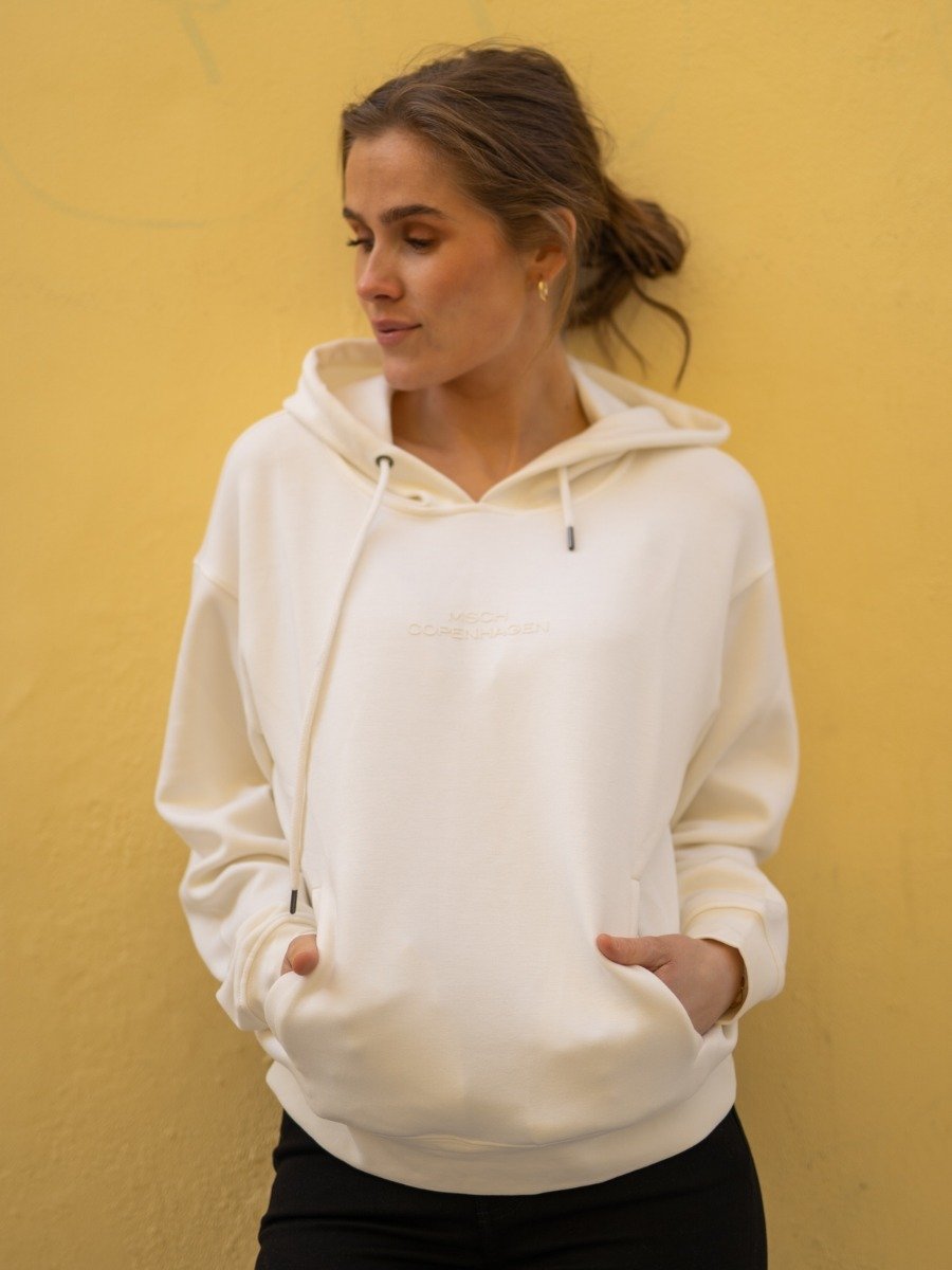 MSCH Copenhagen Ima DS Logo Hood Sweatshirt Egret