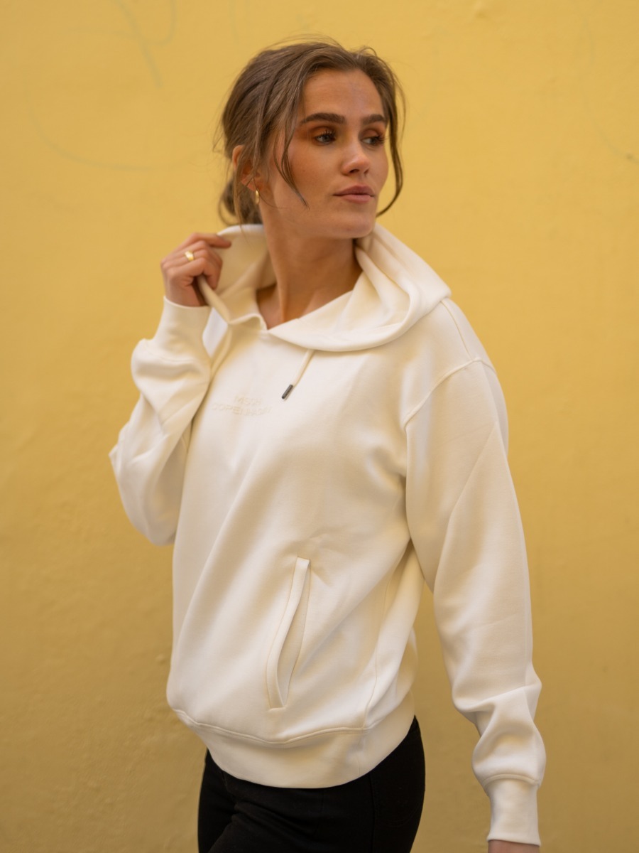 MSCH Copenhagen Ima DS Logo Hood Sweatshirt Egret