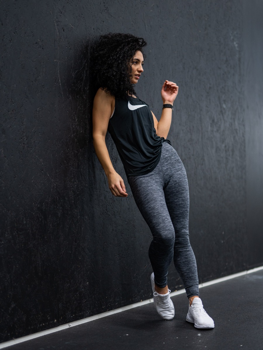 Nike One Luxe Mid Rise Heathered Tights Black/ Grey