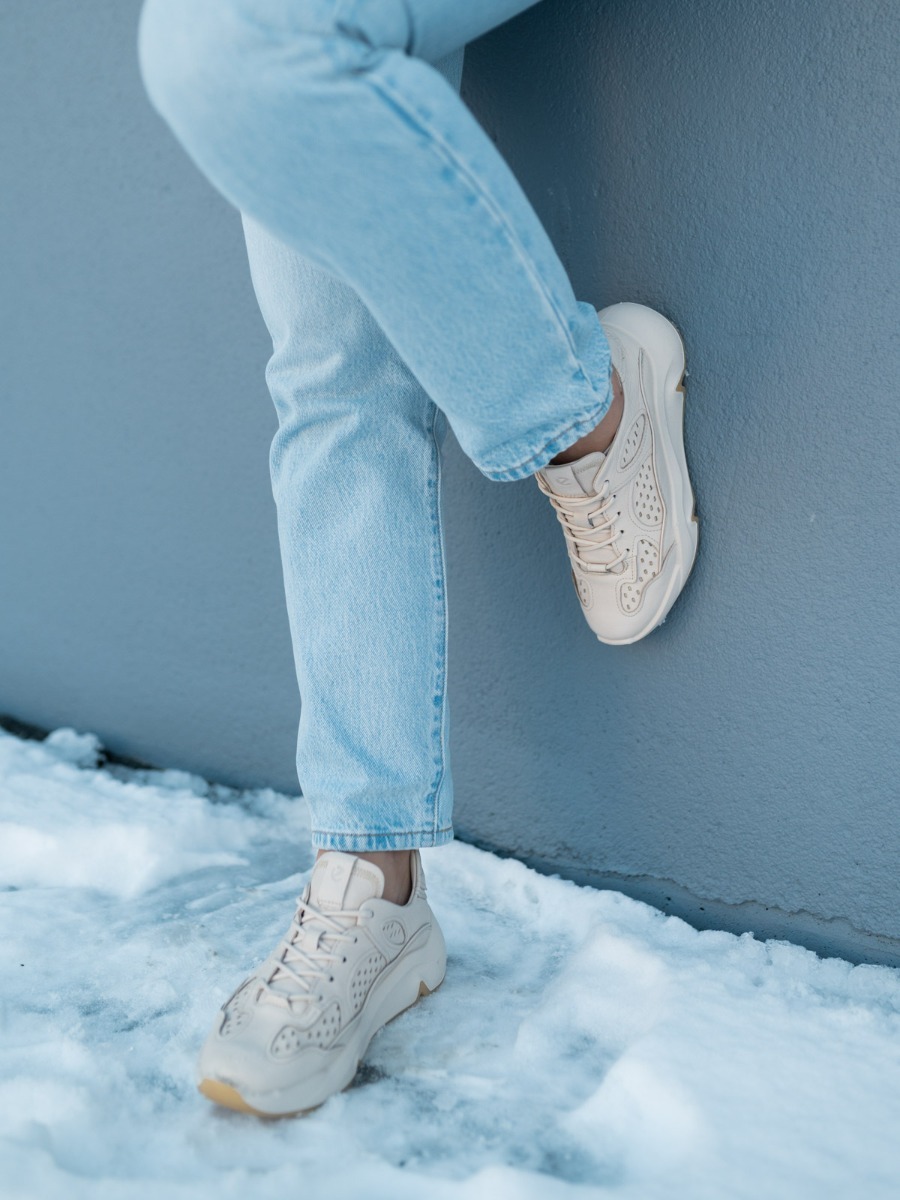 ECCO Chunky Sneaker Laced Shoe Limestone