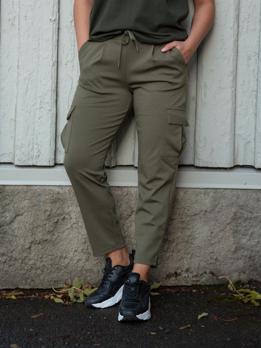 Ichi Kate Cargo Pant Cropped Kalamata