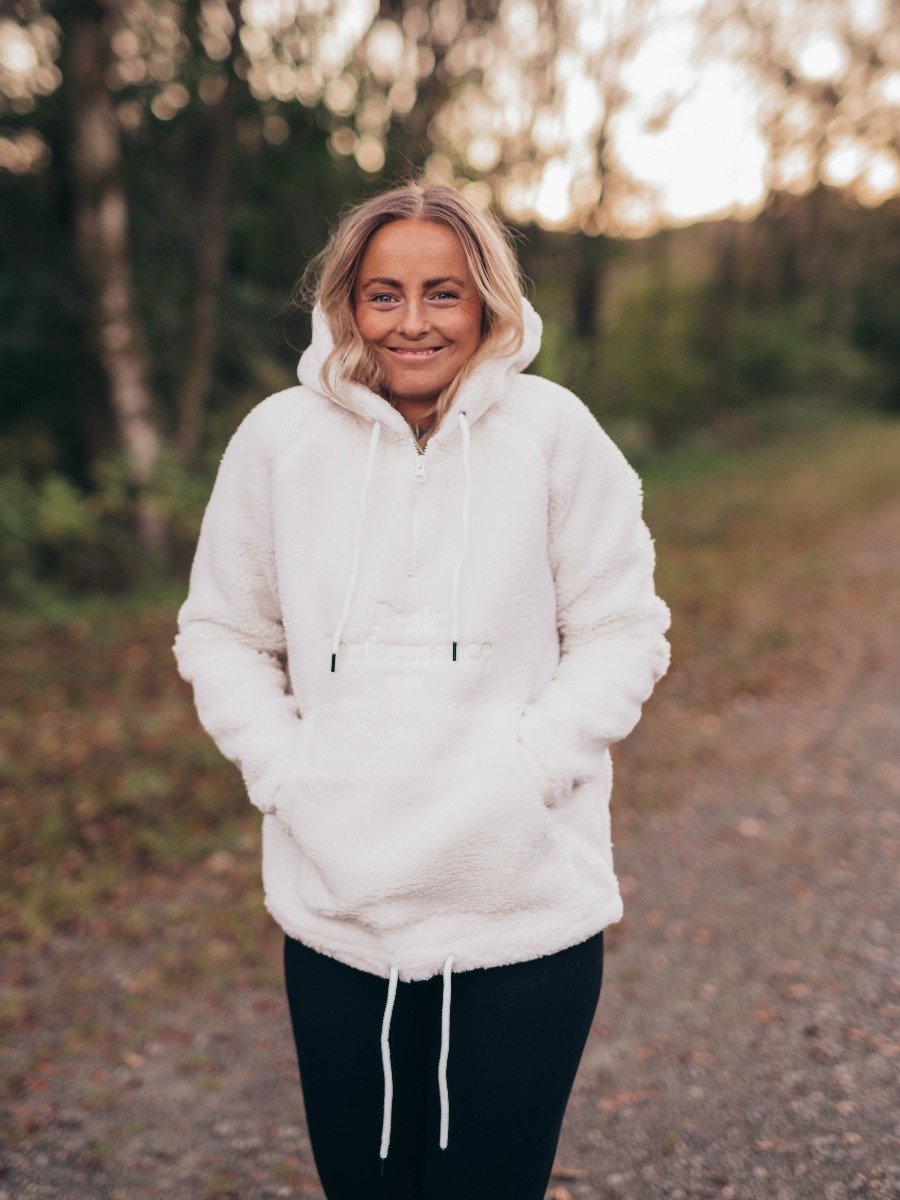 Peak Performance Original Pile Half Zip Hood White