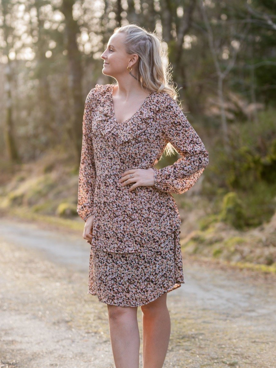 MSCH Copenhagen Merila Rikkelie Long Sleeve Dress Black dots