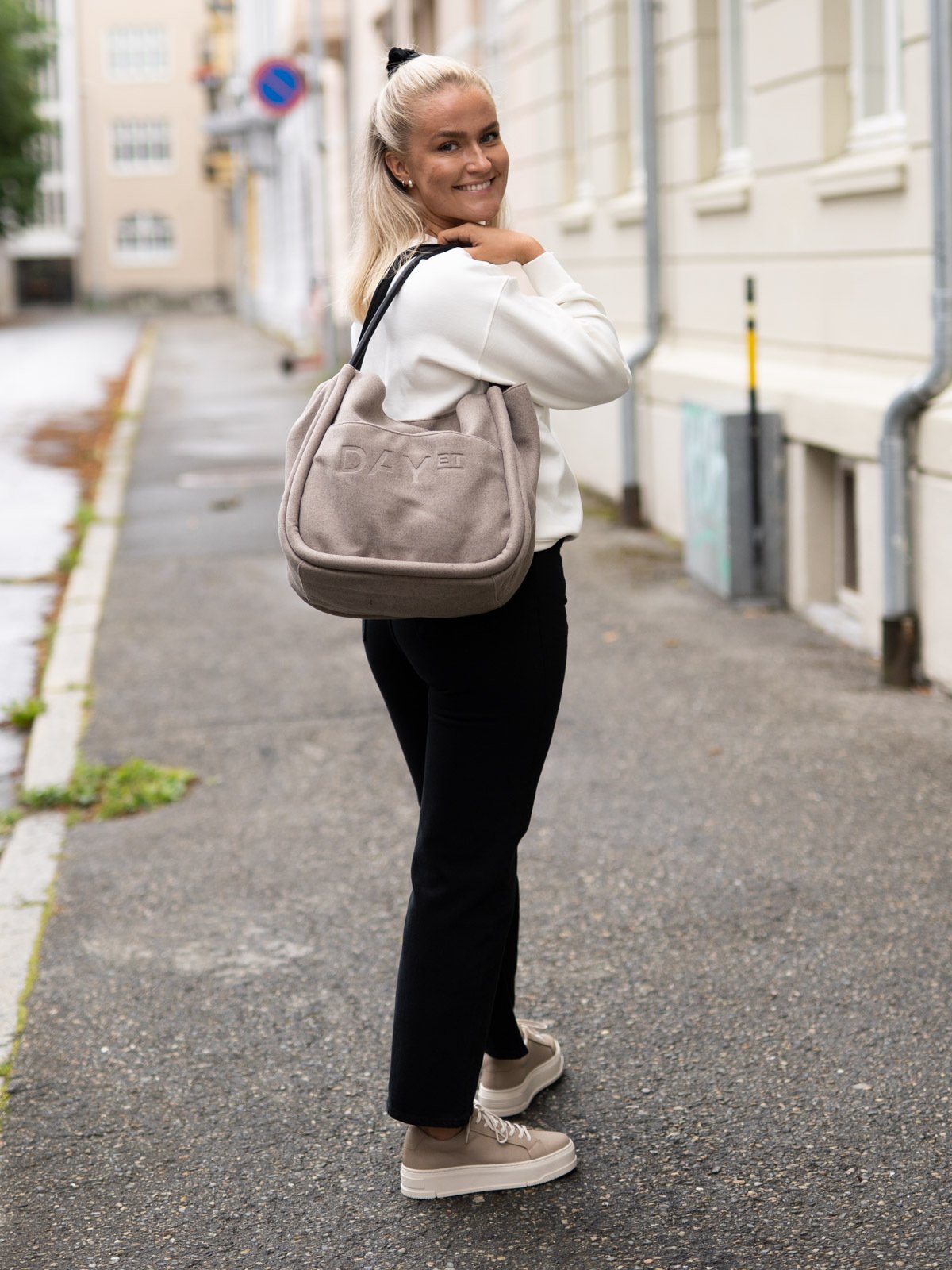 DAY ET Woolen Small Shopper Beige