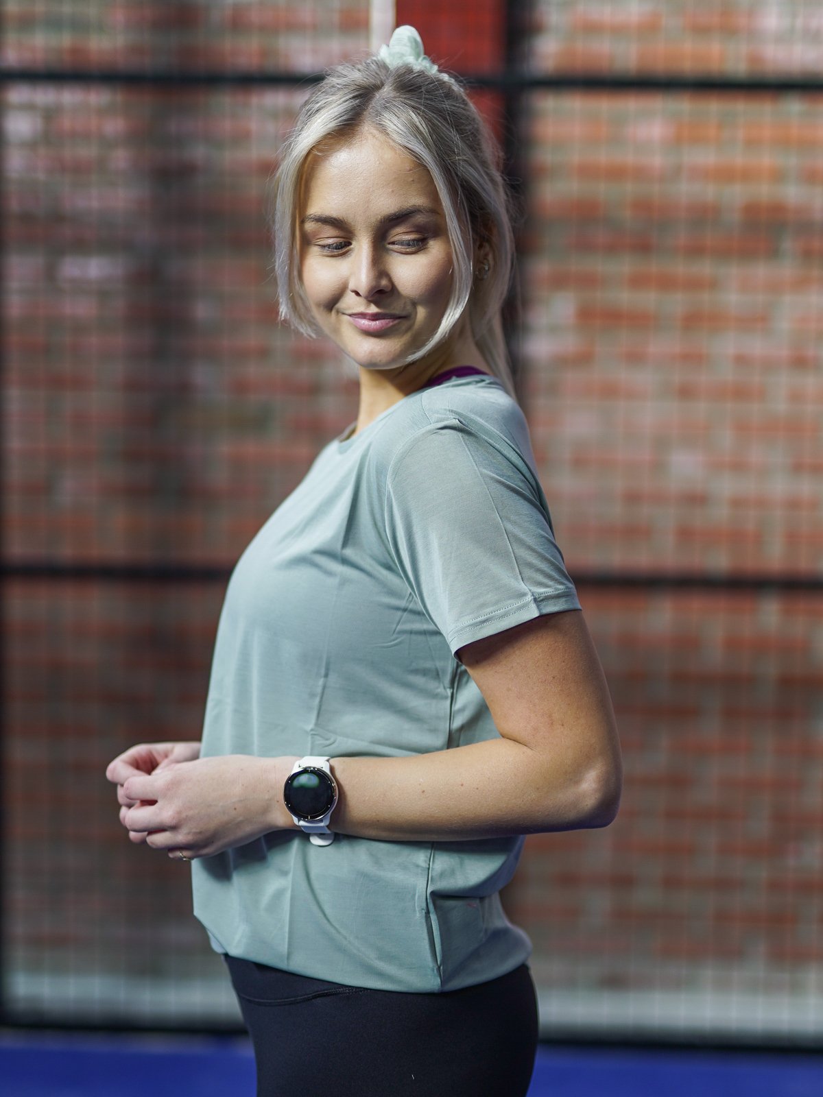 Athlecia Lizzy Slub Tee Slate Gray / Grønngrå