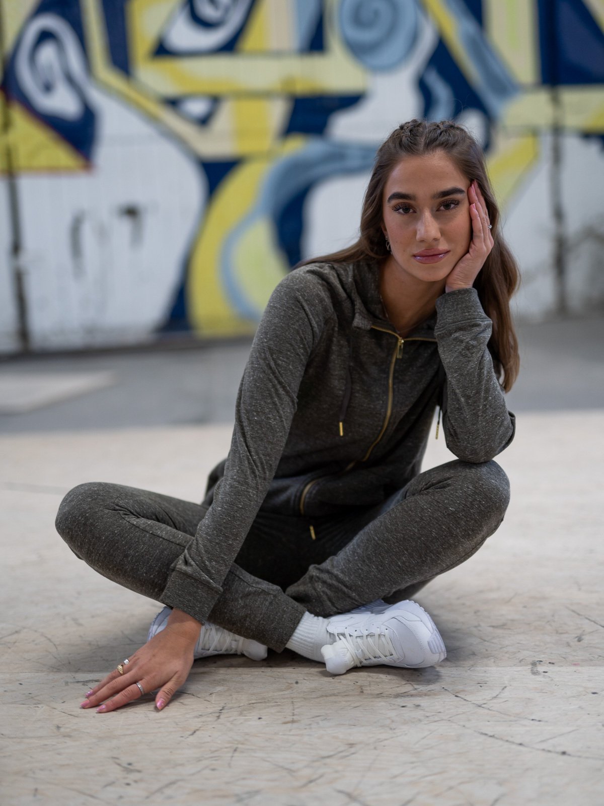 Athlecia Chestine Melange Sweat Hoody Olive