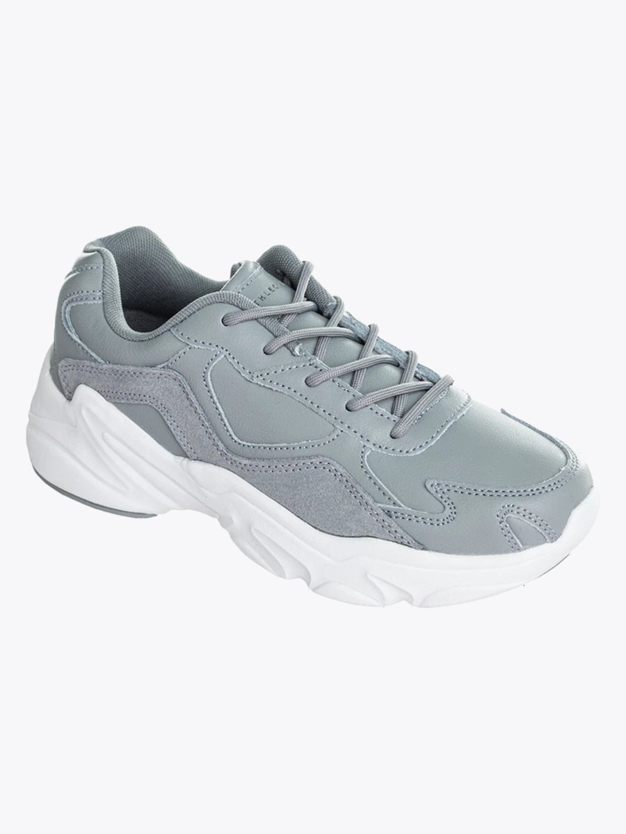 Athlecia Chunky Leather Trainers Pearl Grey