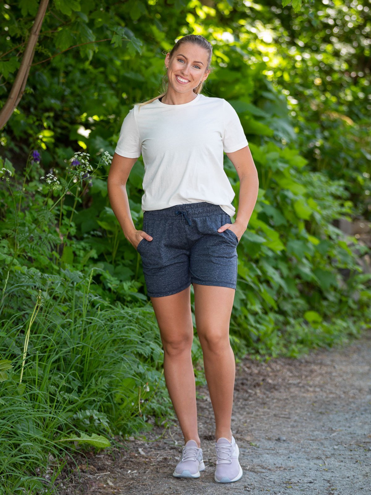Athlecia Chestine Melange Sweat Shorts Dark Sapphire