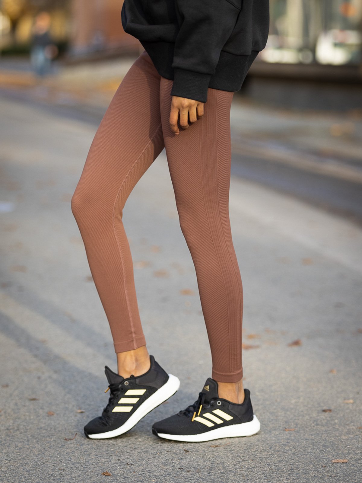 Athlecia Flow Ribbed Seamless Tights Burnt Rose