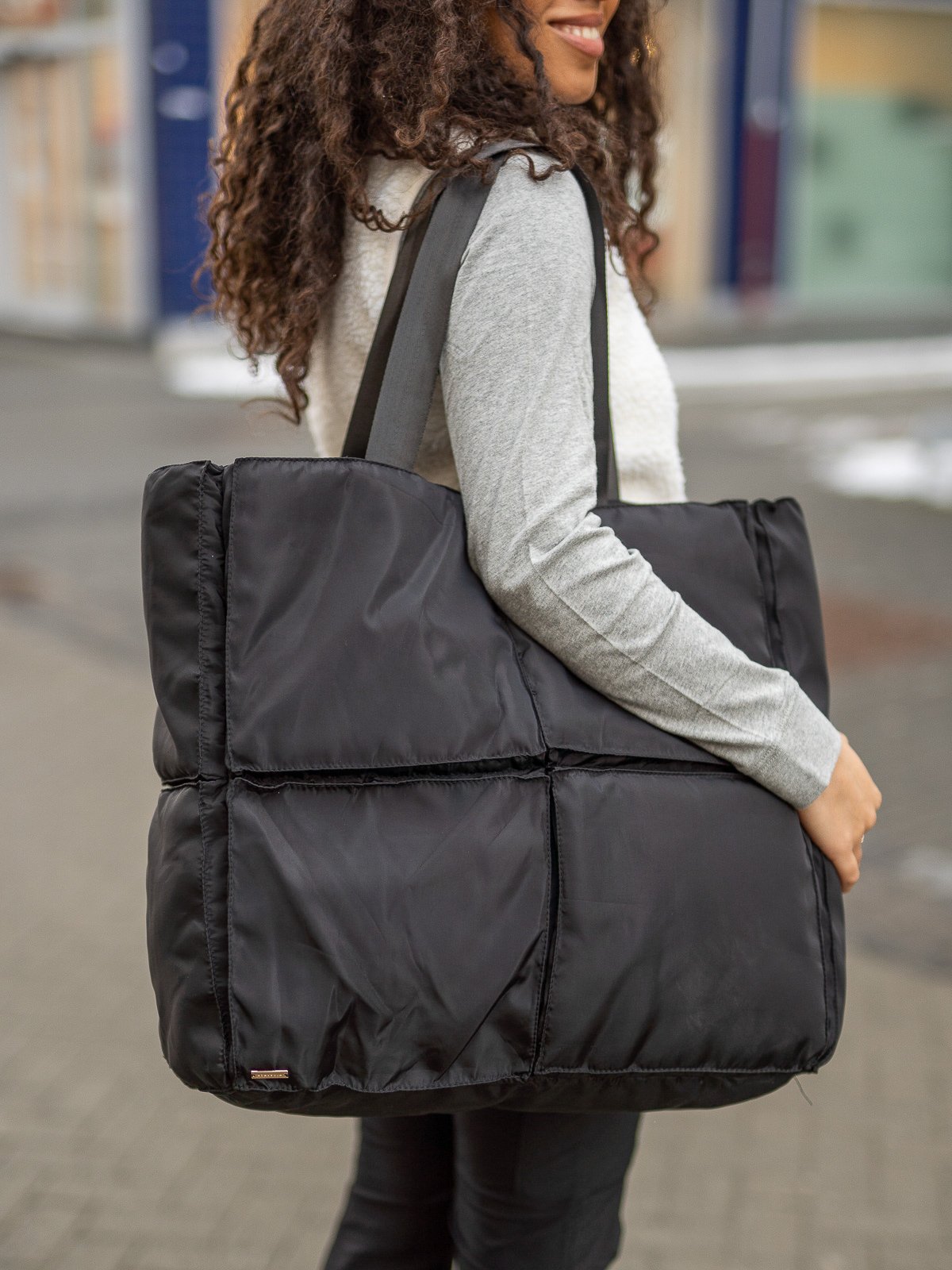 Athlecia Square Puffy Tote Black