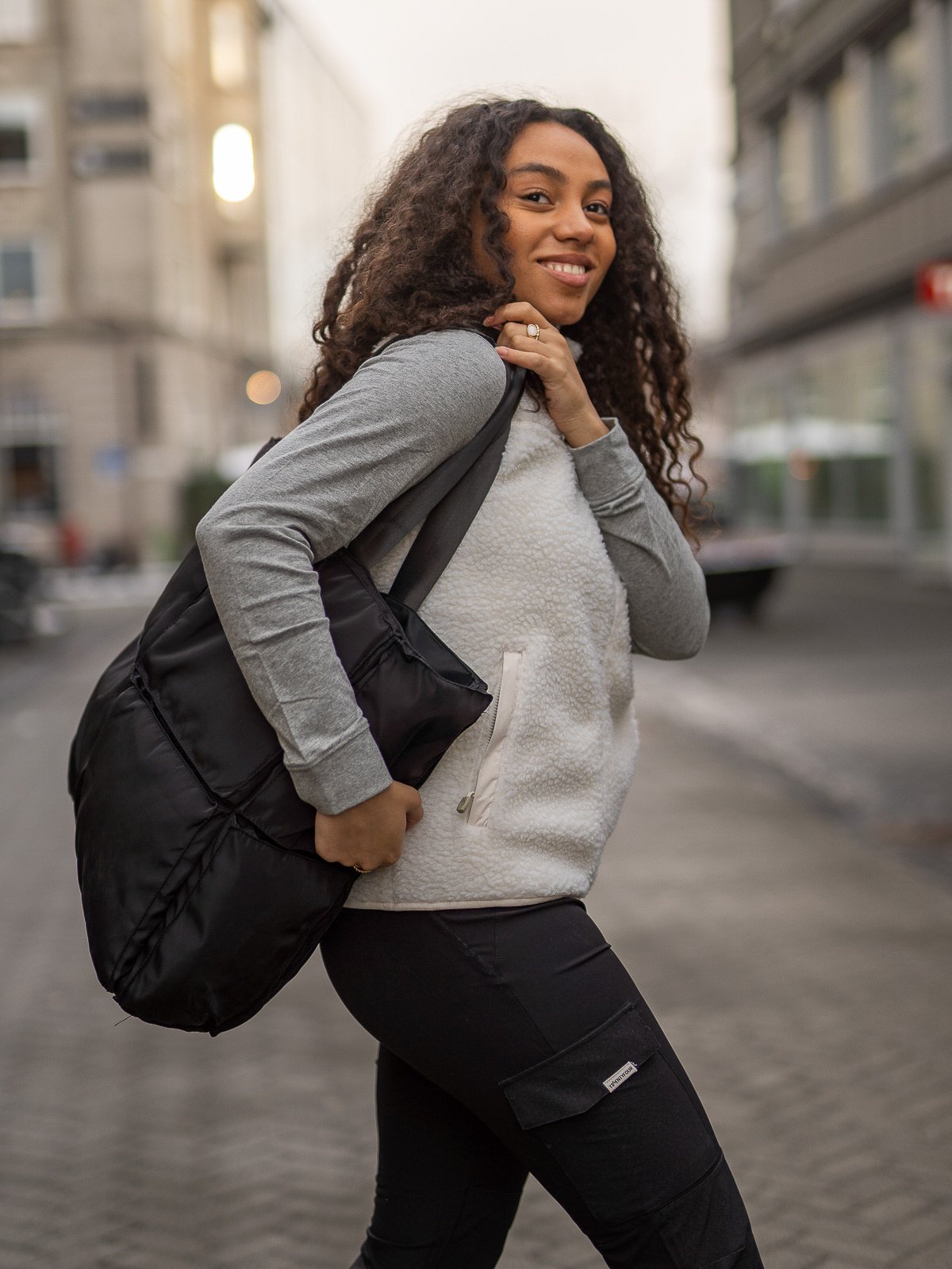Athlecia Square Puffy Tote Black