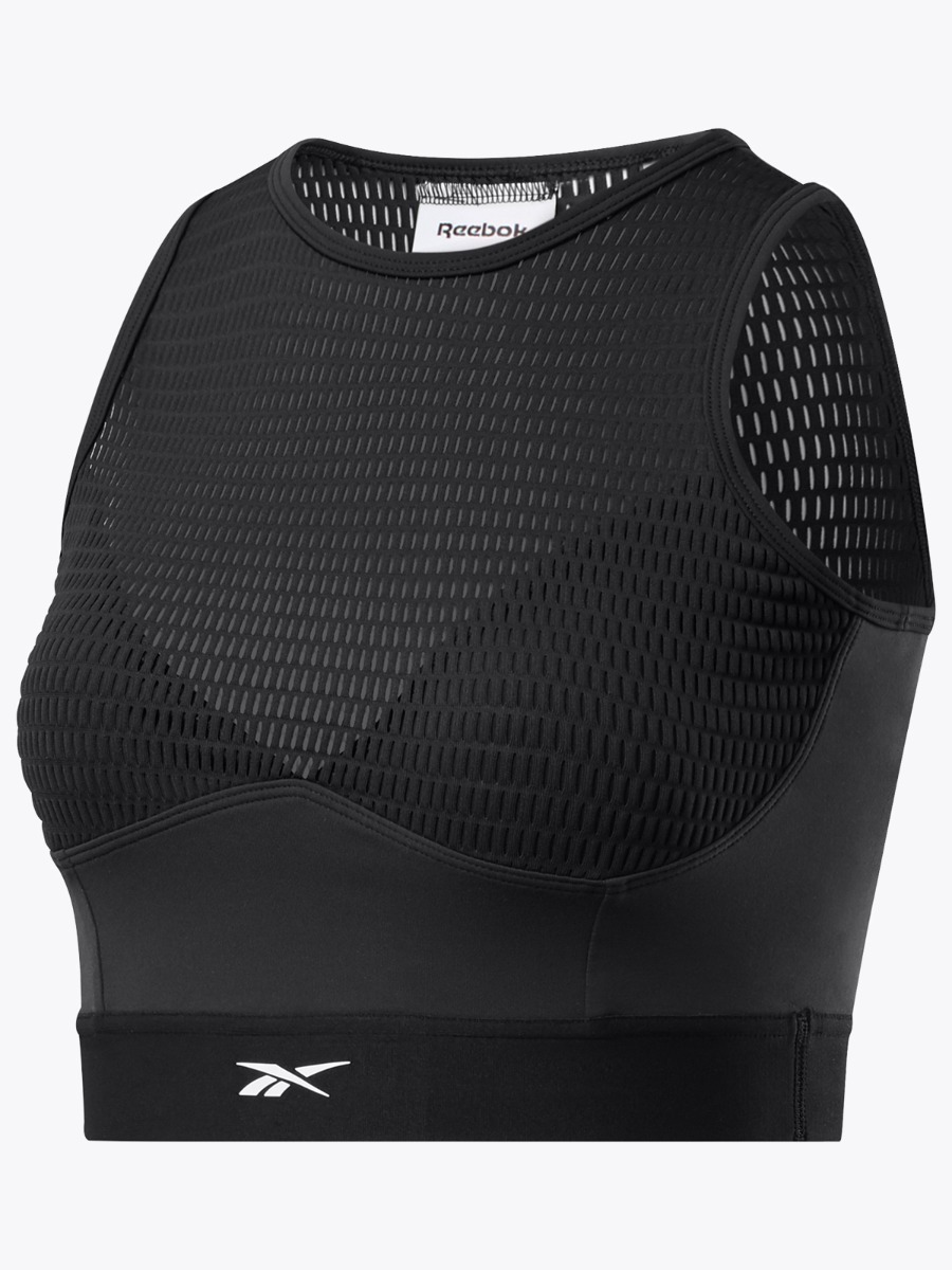 Reebok TS Crop Performance Top Black