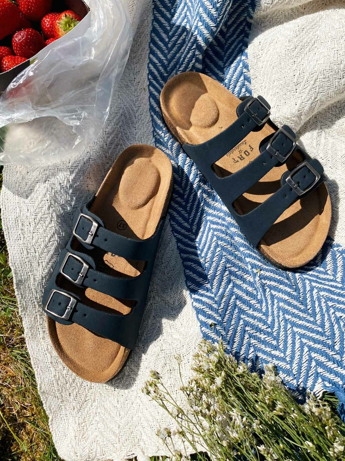 Fort Lauderdale Santa Cork Sandals Navy Blazer