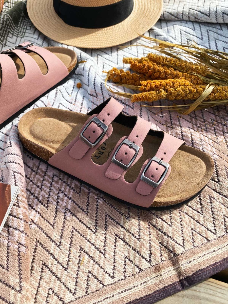 Fort Lauderdale Santa Cork Sandals Dusty Rose