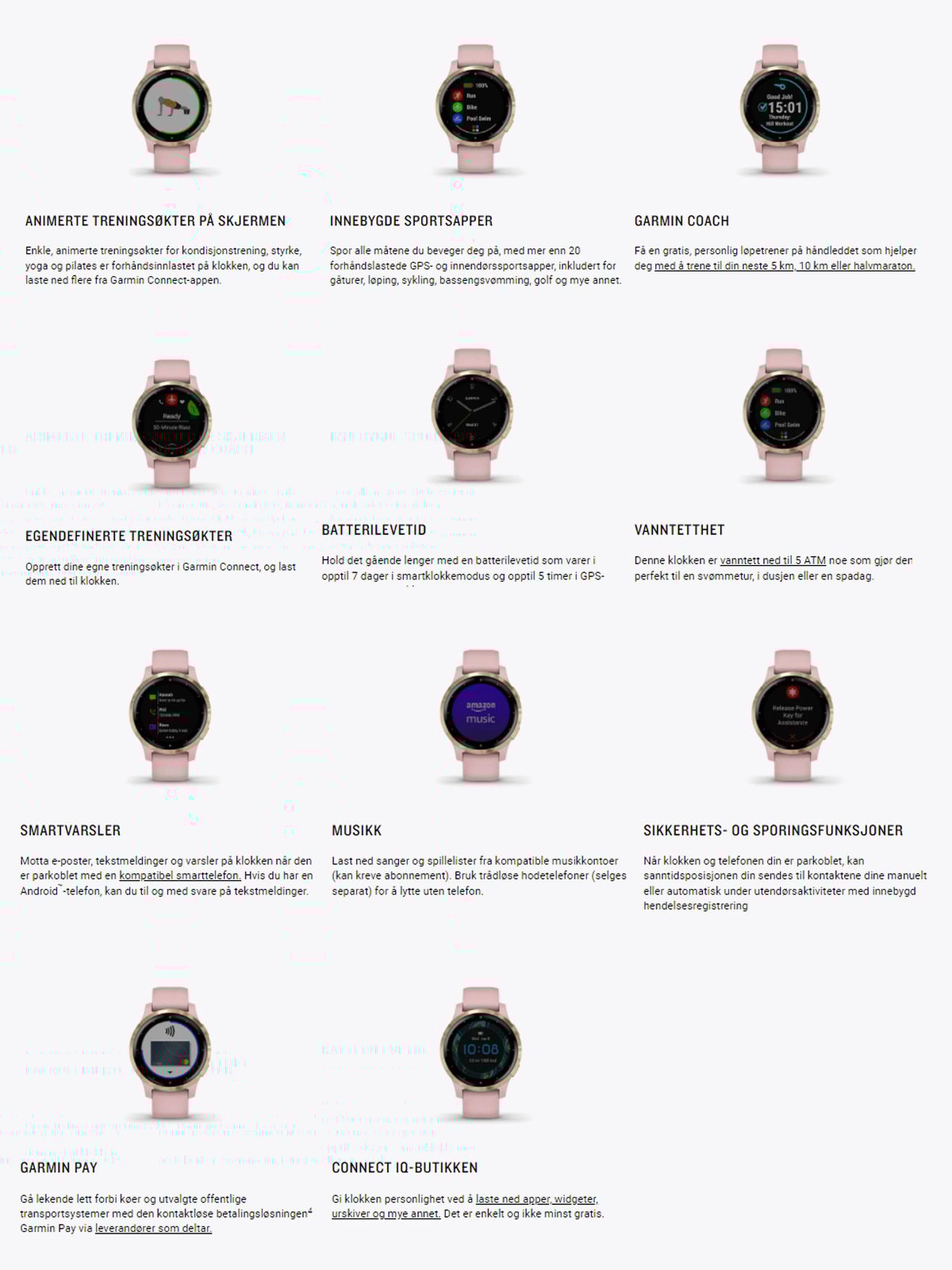 Garmin Vivoactive 4S White with Rose-gold Hardware