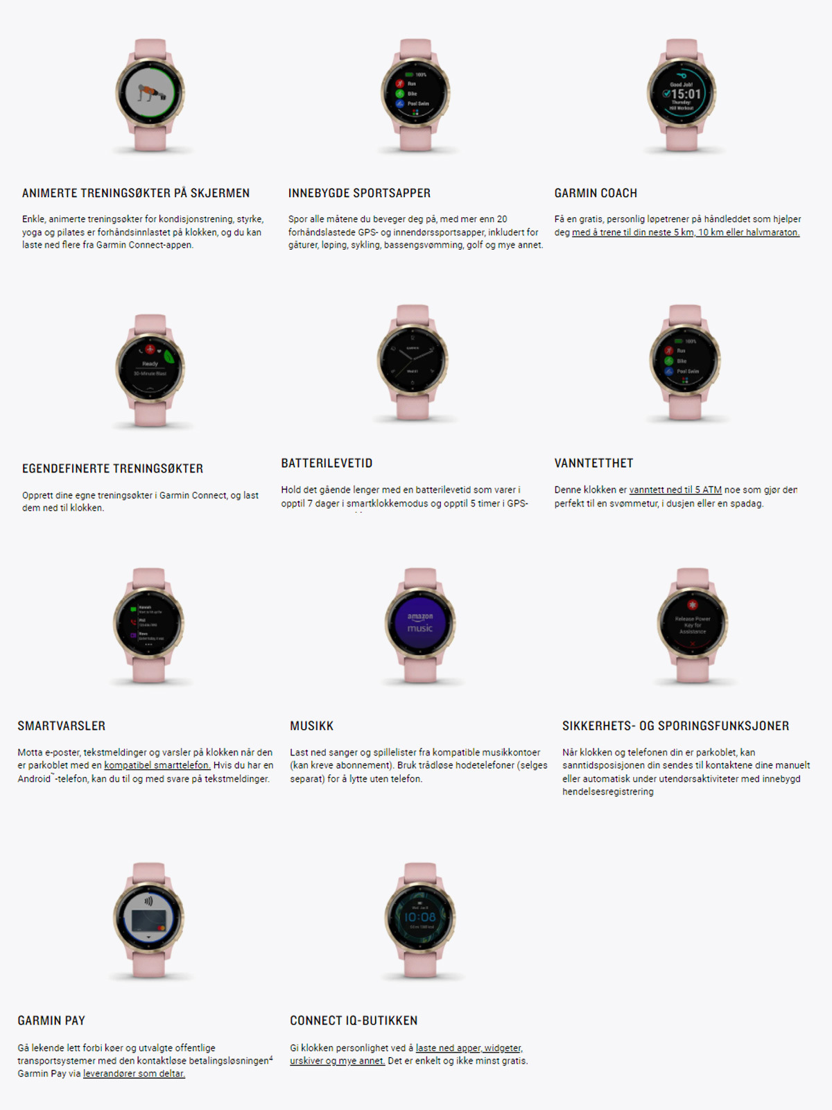 Garmin Vivoactive 4S Dust Rose with Light Gold Hardware