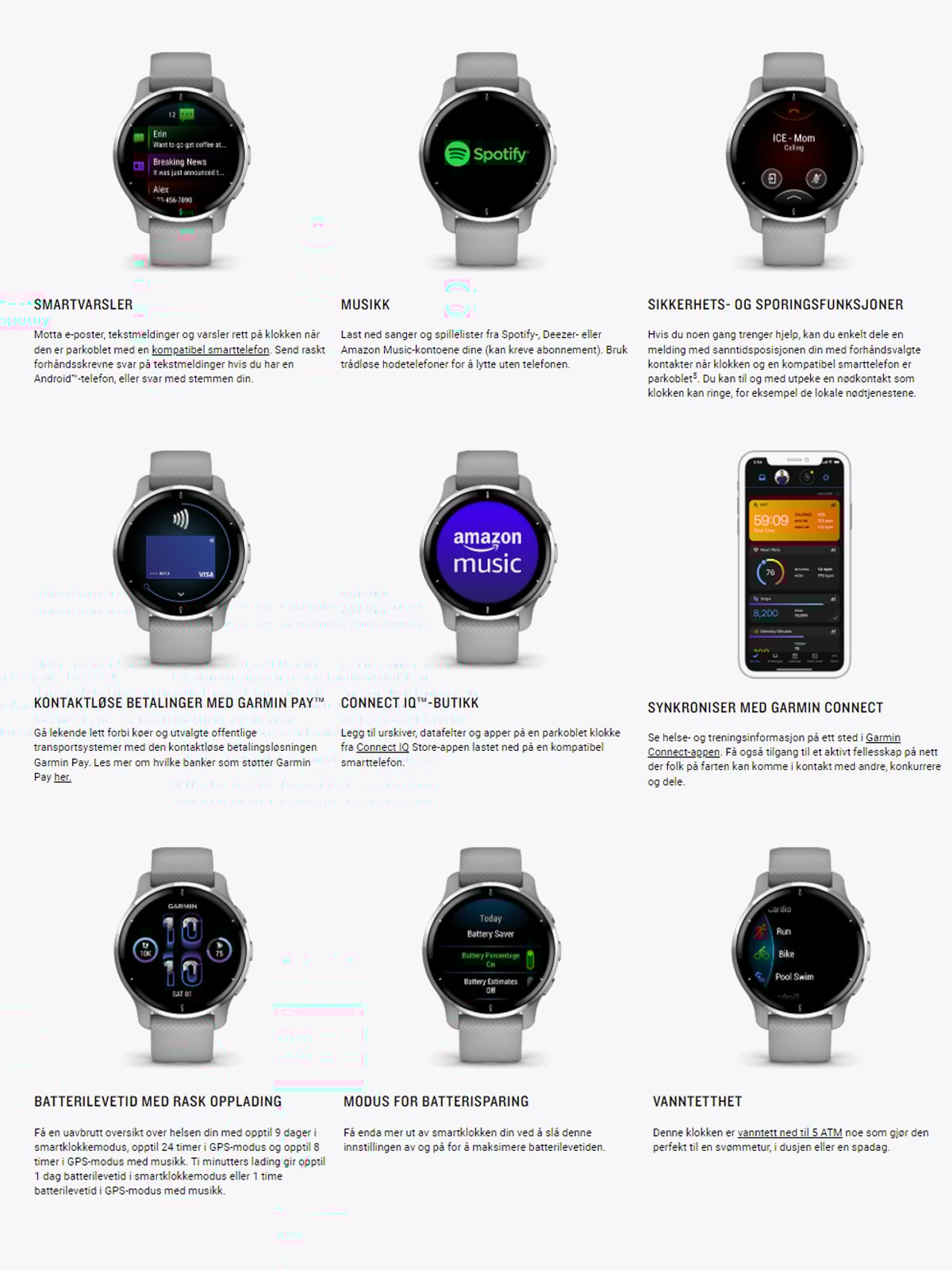 Garmin Venu 2 Plus Skifergrå / Sort