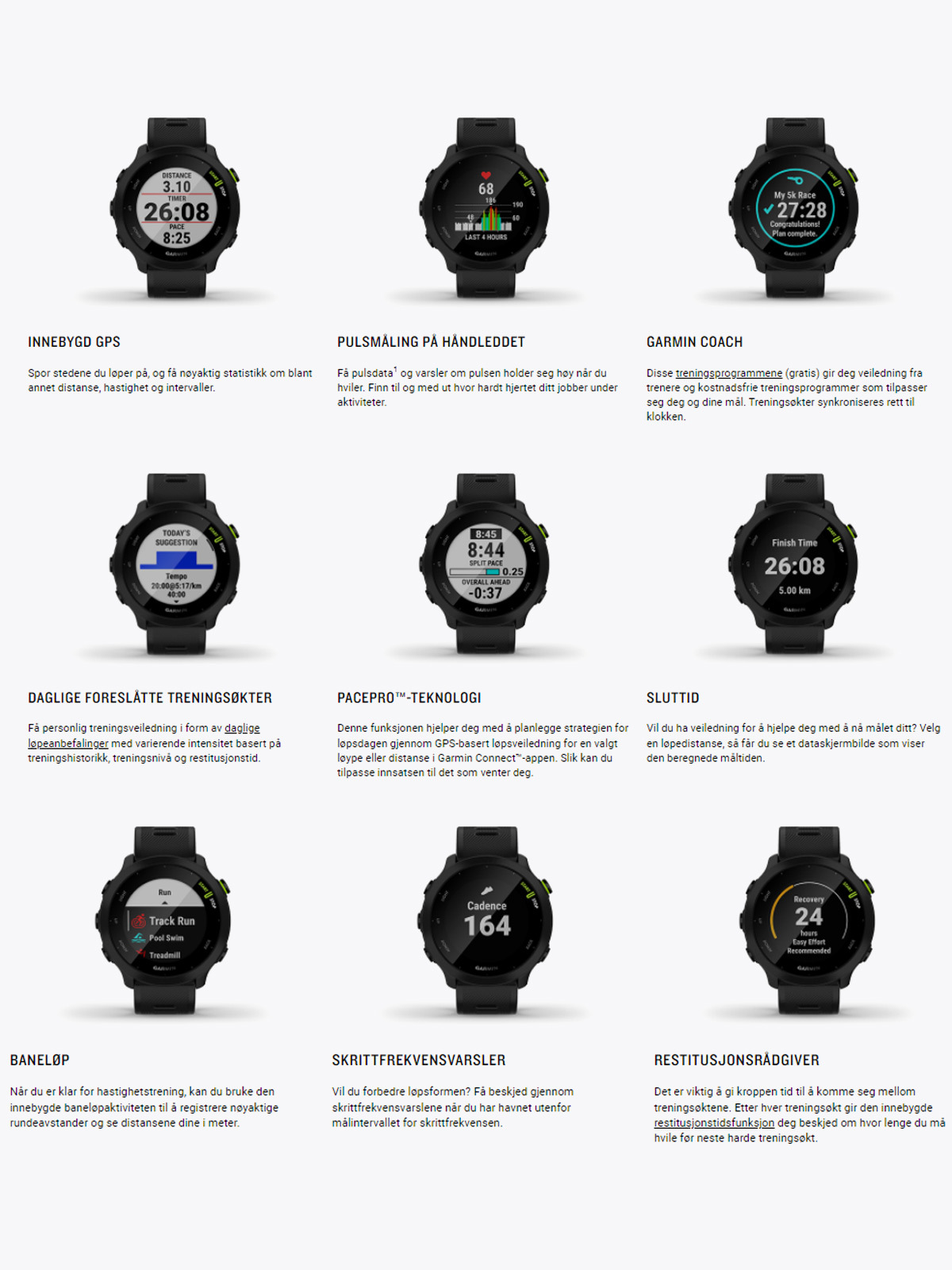 Garmin Forerunner 55 Sort