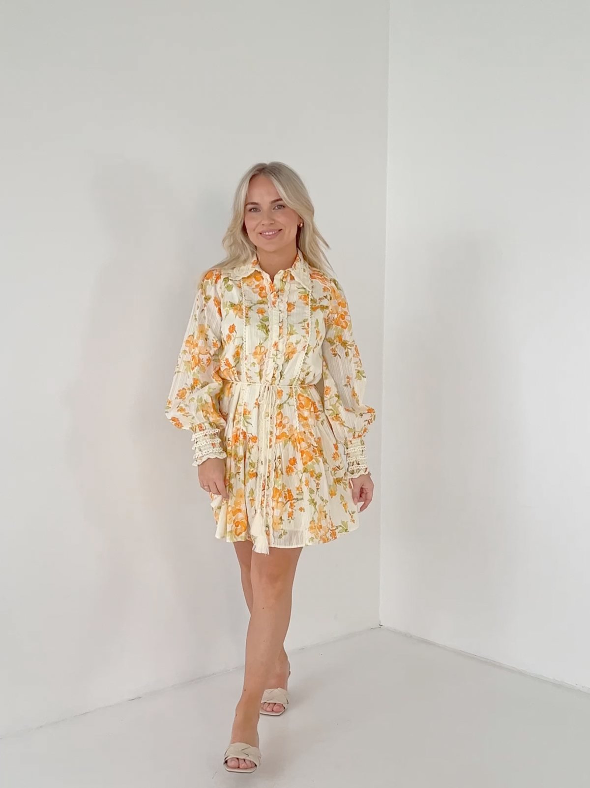 Y.A.S Somellie Long Sleeve Shirt Dress Birch