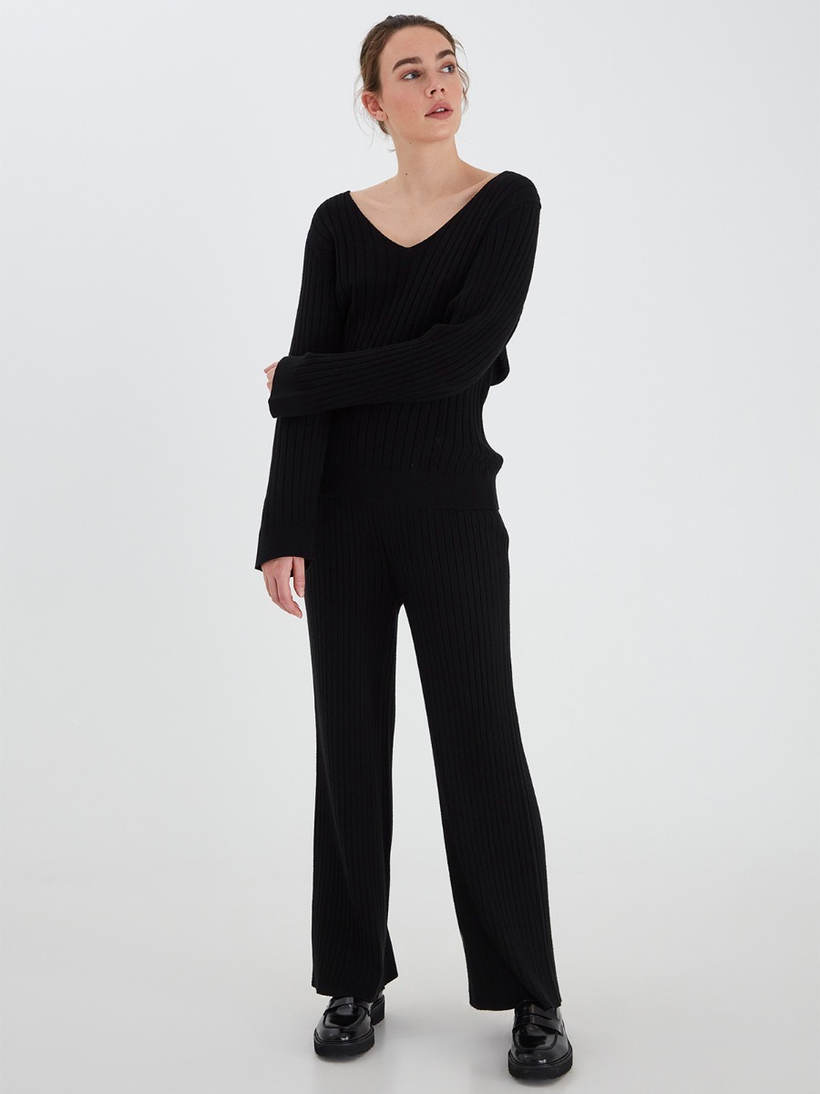 Ichi Kava Rib Long Sleeve Black