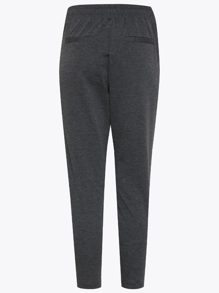 Ichi Kate Pant Cropped Dark Grey Melange