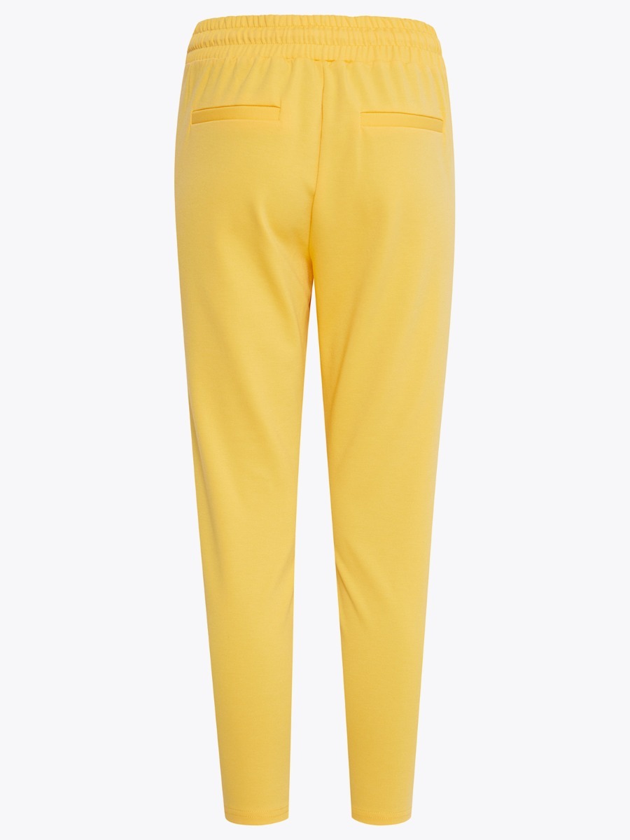 Ichi Kate Pant Cropped Buff Yellow