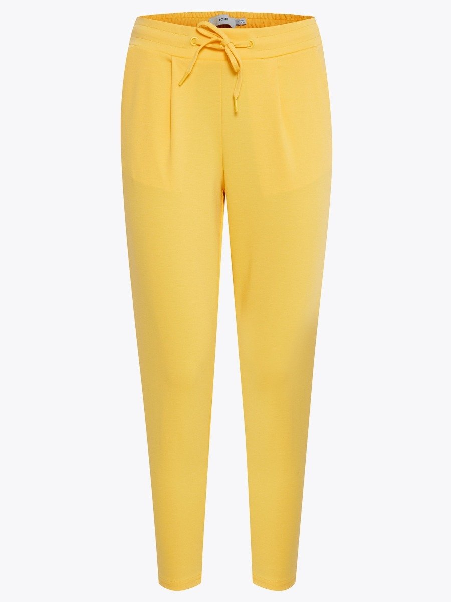 Ichi Kate Pant Cropped Buff Yellow