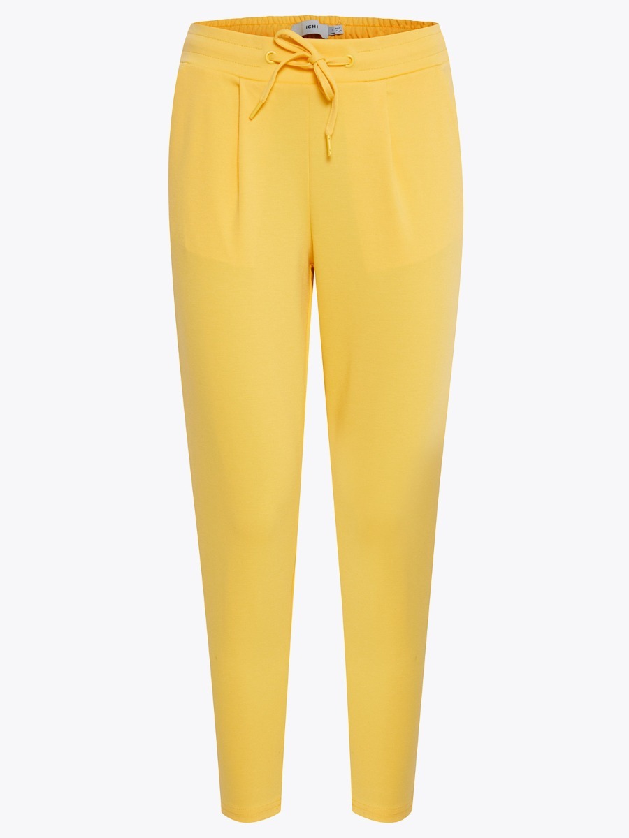 Ichi Kate Pant Cropped Buff Yellow