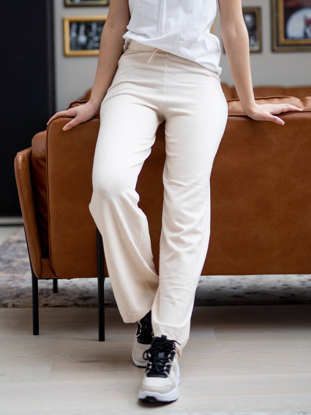 Ichi Kava Pant Oatmeal Melange