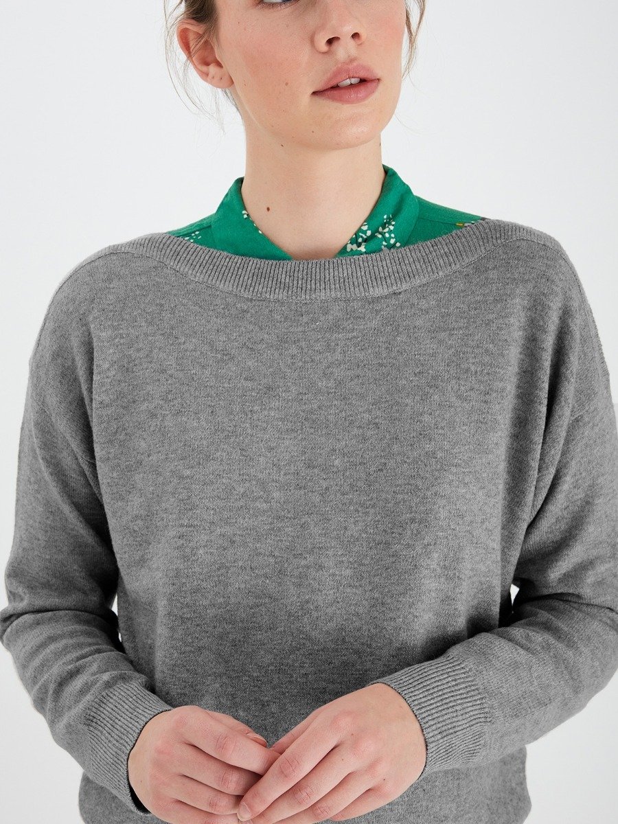 Ichi Alpa Long Sleeve 2 Grey Melange