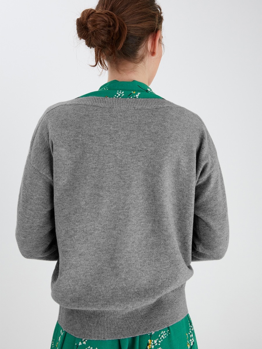 Ichi Alpa Long Sleeve 2 Grey Melange