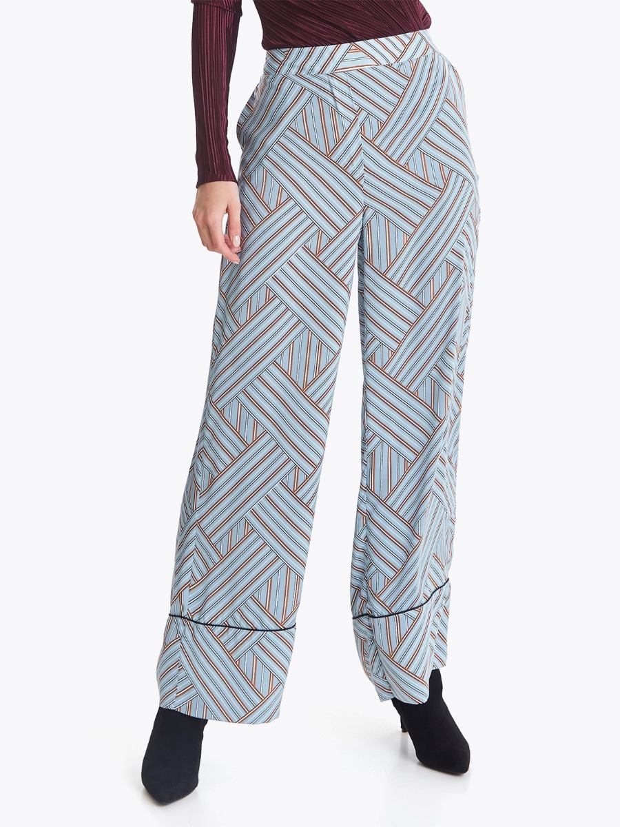 Ichi Geotrix Pant Faded Denim