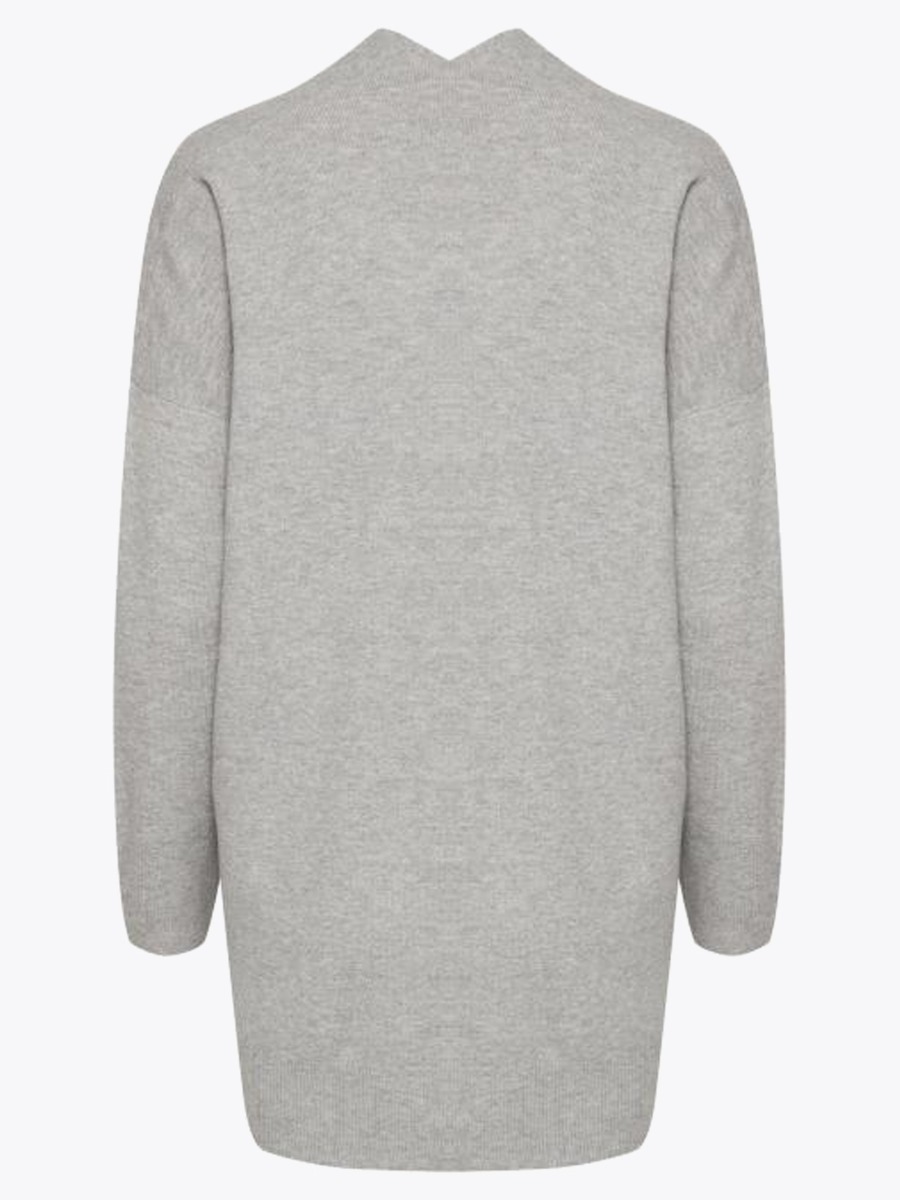 Ichi Alpa Cardigan Grey Melange