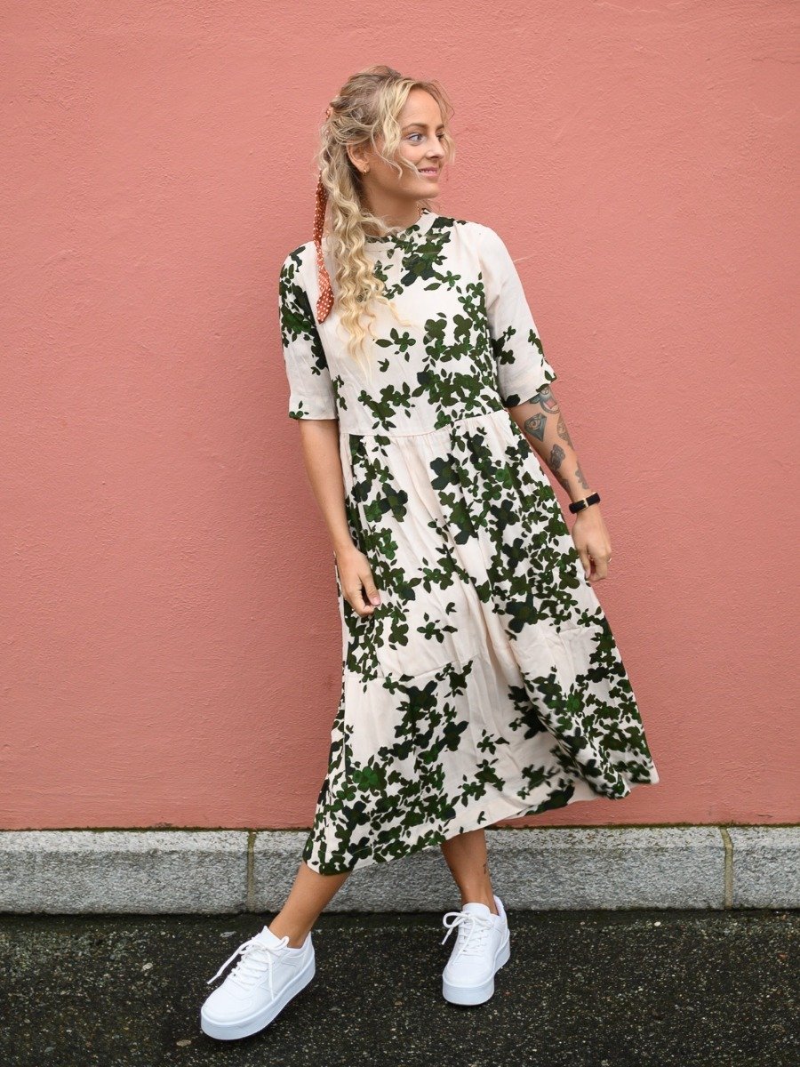 Ichi Anelle Dress Deep Green