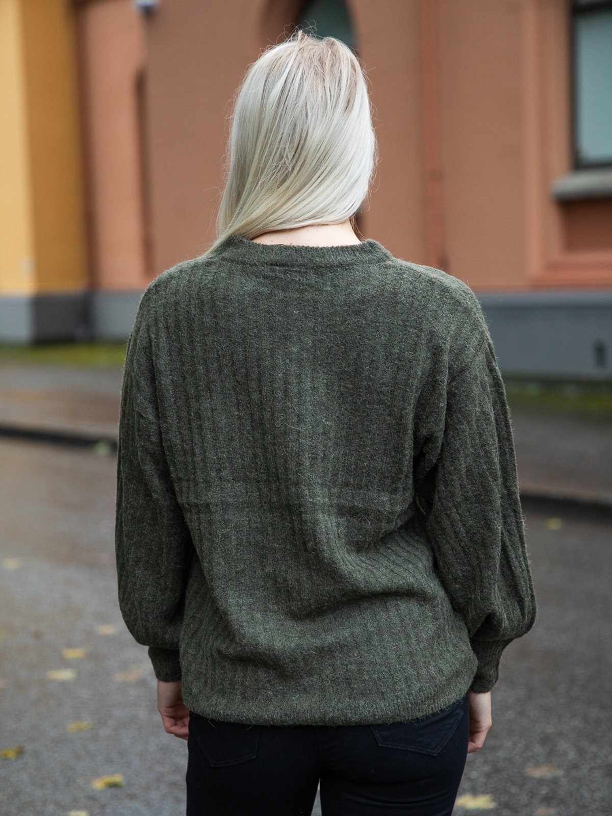 Ichi Amara Long Sleeve Rib Ivy Green