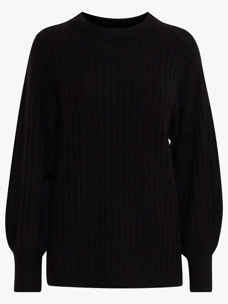 Ichi Amara Long Sleeve Rib Black