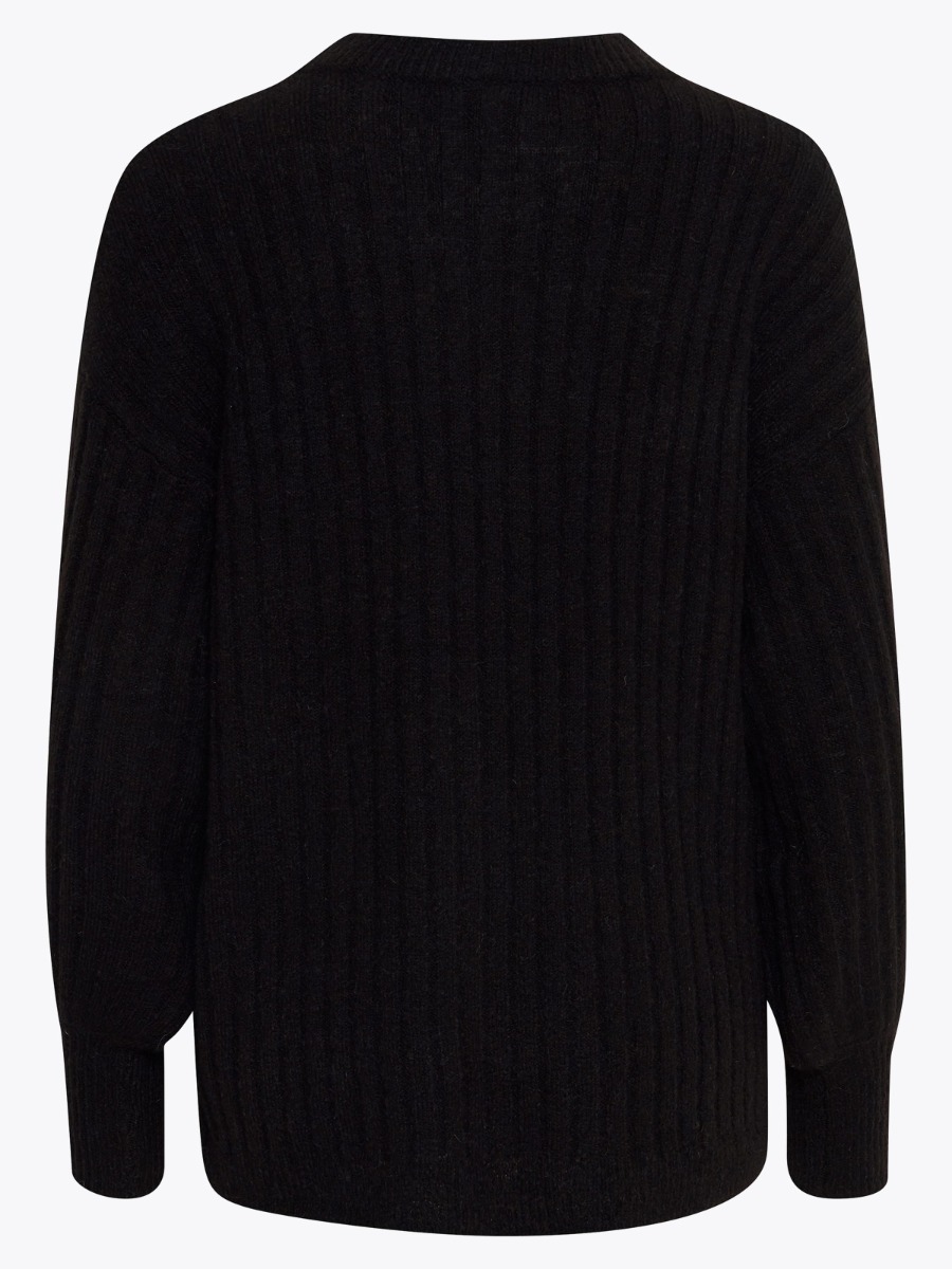 Ichi Amara Long Sleeve Rib Black