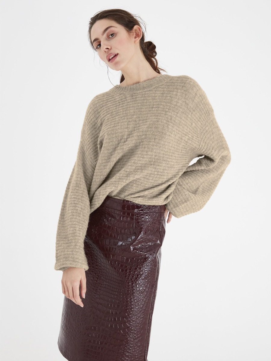 Ichi Amara Long Sleeve Rib Natural