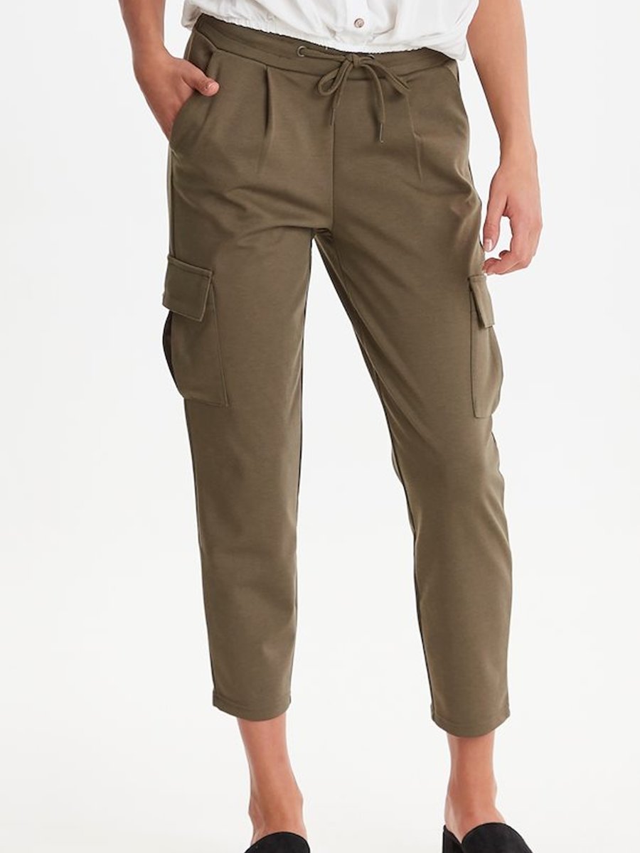 Ichi Kate Cargo Pant Cropped Kalamata