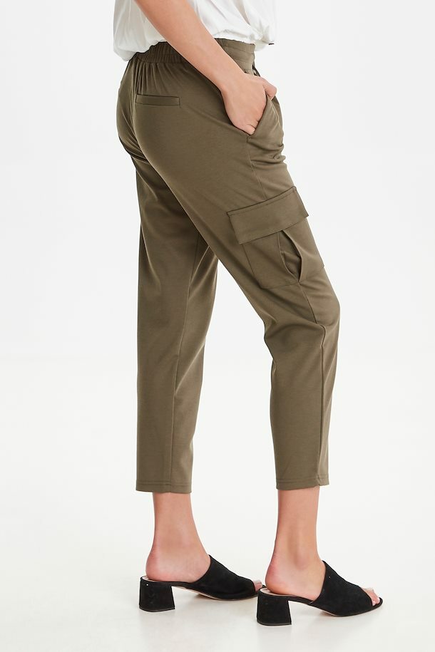 Ichi Kate Cargo Pant Cropped Kalamata