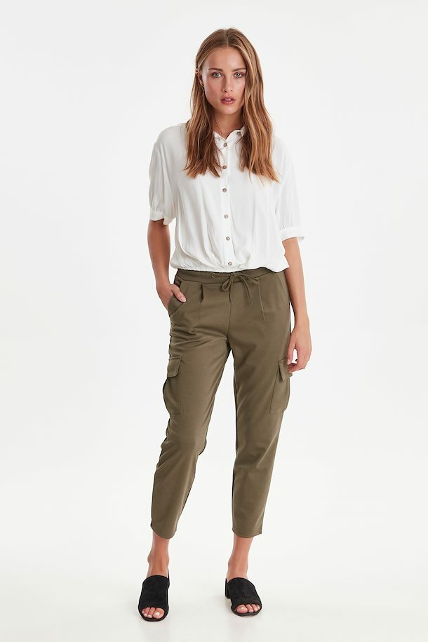 Ichi Kate Cargo Pant Cropped Kalamata